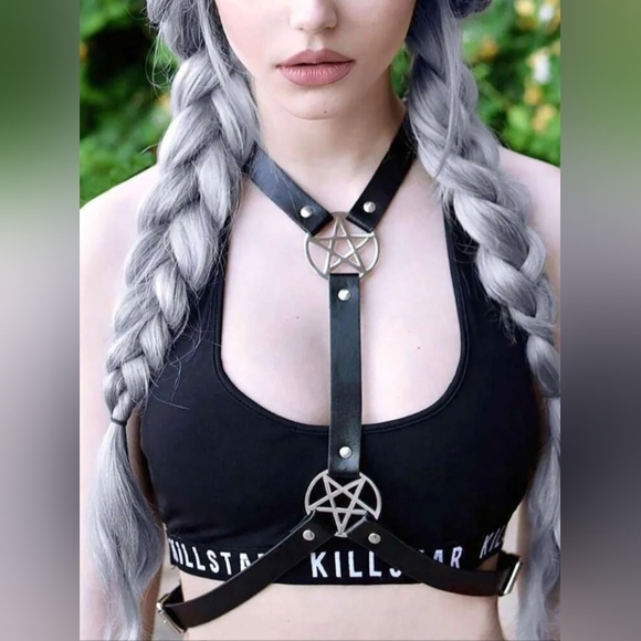 Killstar Accessories - Dbl pentagram ⛧ chest harness! Sexy gothic aesthetic nwot